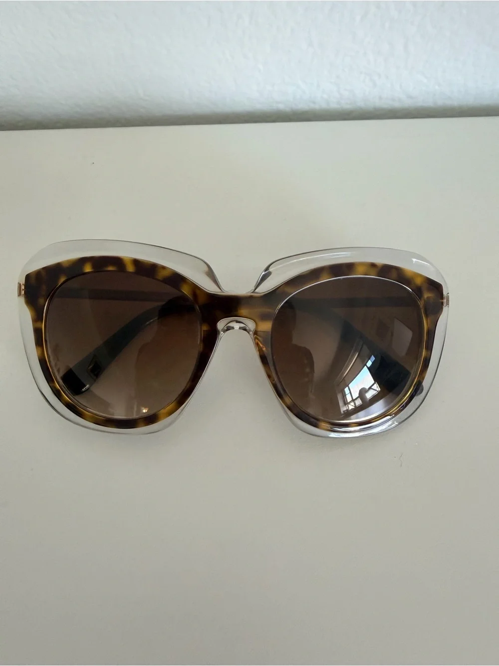 Dolce & Gabbana Tortoiseshell Cat-Eye Sunglasses with Brown Lenses